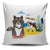 Pillow Cover - Beach Cat and Dog