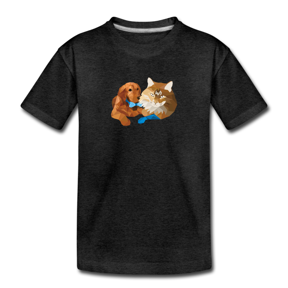 Toddler Premium T-Shirt - Ginger Dog And Cat - charcoal gray