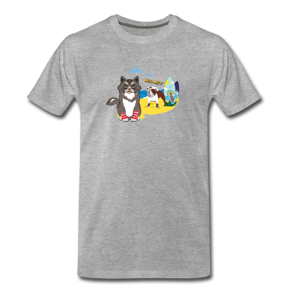 Men's Premium T-Shirt - Beach Cat And Dog - heather gray