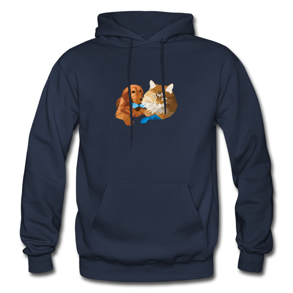 Gildan Heavy Blend Adult Hoodie - Ginger Dog And Cat - navy